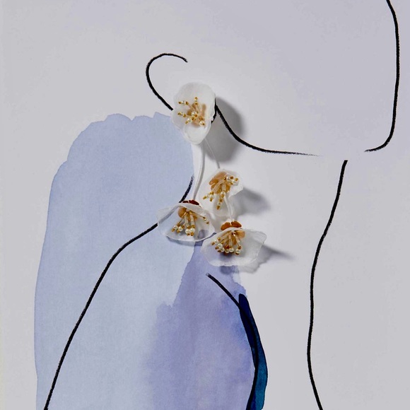 Anthropologie Tiered Flower Drop Earrings - Picture 3 of 7